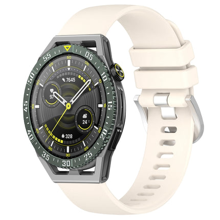 Liquid Glossy Silver Buckle Silicone Watch Band, For Huawei Watch GT3 SE 22mm, For Huawei Watch GT3 Pro 46mm 22mm