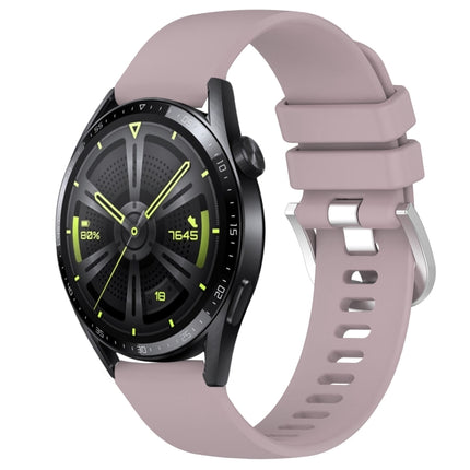 Liquid Glossy Silver Buckle Silicone Watch Band, For Huawei Watch GT3 Pro 43mm 20mm, For Huawei Watch GT3 46mm 22mm