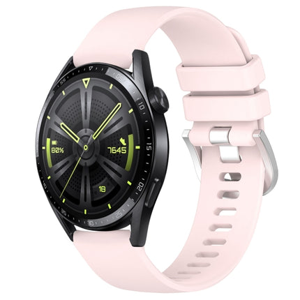 Liquid Glossy Silver Buckle Silicone Watch Band, For Huawei Watch GT3 Pro 43mm 20mm, For Huawei Watch GT3 46mm 22mm