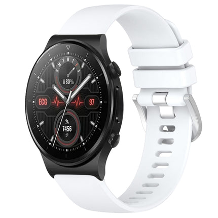 Liquid Glossy Silver Buckle Silicone Watch Band, For Huawei Watch GT2 Pro 22mm, For Huawei Watch GT2 46mm 22mm