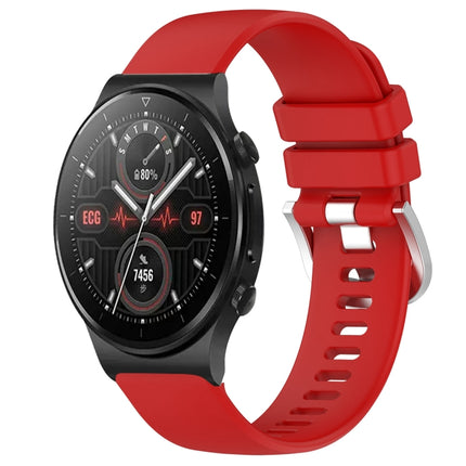 Liquid Glossy Silver Buckle Silicone Watch Band, For Huawei Watch GT2 Pro 22mm, For Huawei Watch GT2 46mm 22mm