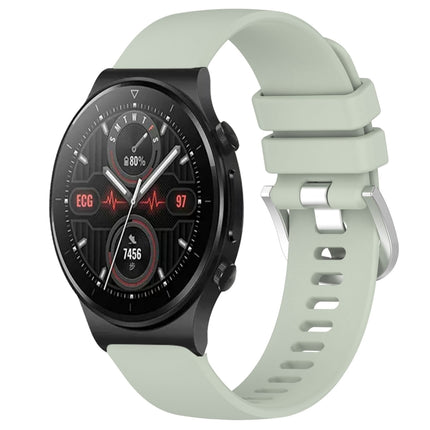 Liquid Glossy Silver Buckle Silicone Watch Band, For Huawei Watch GT2 Pro 22mm, For Huawei Watch GT2 46mm 22mm