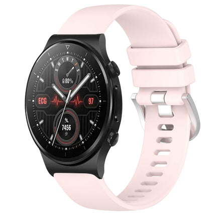 Liquid Glossy Silver Buckle Silicone Watch Band, For Huawei Watch GT2 Pro 22mm, For Huawei Watch GT2 46mm 22mm
