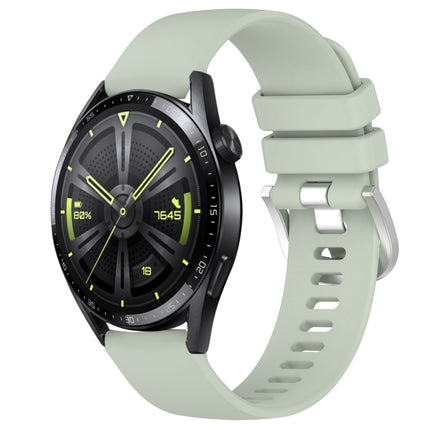 Liquid Glossy Silver Buckle Silicone Watch Band, For Huawei Watch GT3 42mm 20mm, For Huawei Watch 3 22mm