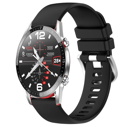 Liquid Glossy Silver Buckle Silicone Watch Band, For Huawei Watch GT2 42mm 20mm, For Huawei Watch 2 20mm