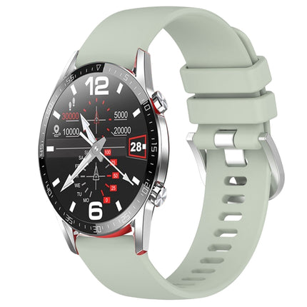 Liquid Glossy Silver Buckle Silicone Watch Band, For Huawei Watch GT2 42mm 20mm, For Huawei Watch 2 20mm