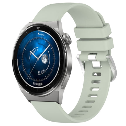Liquid Glossy Silver Buckle Silicone Watch Band, For Huawei Watch GT3 Pro 43mm 20mm, For Huawei Watch GT3 46mm 22mm