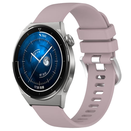 Liquid Glossy Silver Buckle Silicone Watch Band, For Huawei Watch GT3 Pro 43mm 20mm, For Huawei Watch GT3 46mm 22mm