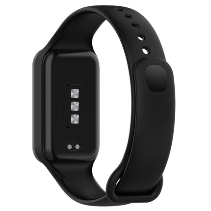 For Xiaomi Mi Band 8 Active Solid Color Integrated Silicone Watch Band, Black, Purple, Teal Green, Dark Blue, Red, Orange, White, Green, Light Blue, Army Green, Pink, Stralight Color