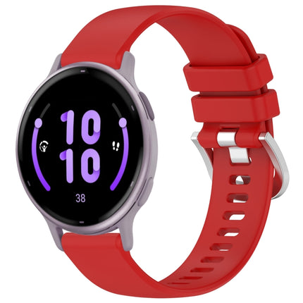 Liquid Glossy Silver Buckle Silicone Watch Band, For Garmin Vivomove HR Sport, For Garmin Vivoactive 5
