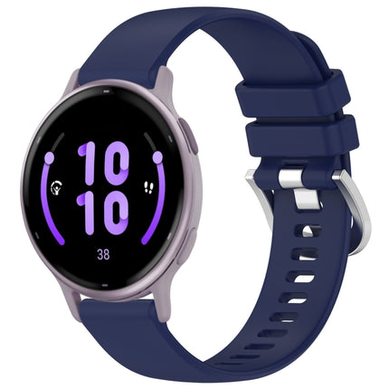 Liquid Glossy Silver Buckle Silicone Watch Band, For Garmin Vivomove HR Sport, For Garmin Vivoactive 5