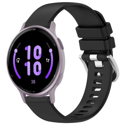 Liquid Glossy Silver Buckle Silicone Watch Band, For Garmin Active5, For Garmin VivoMove Trend