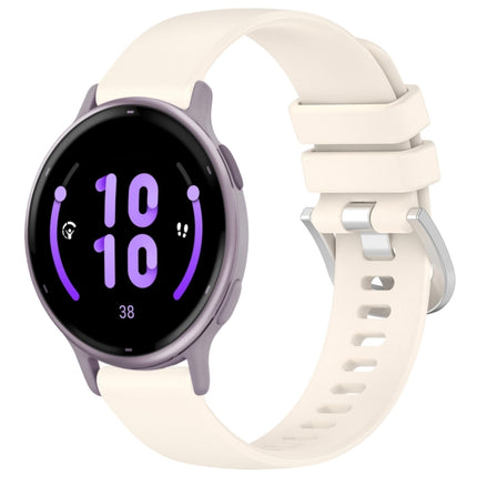 Liquid Glossy Silver Buckle Silicone Watch Band, For Garmin Active5, For Garmin VivoMove Trend