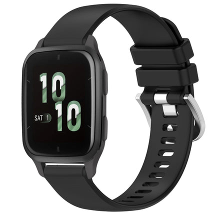 Liquid Glossy Silver Buckle Silicone Watch Band, For Garmin Venu SQ2, For Garmin Venu / Venu SQ