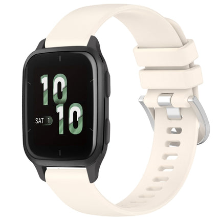 Liquid Glossy Silver Buckle Silicone Watch Band, For Garmin Venu SQ2, For Garmin Venu / Venu SQ