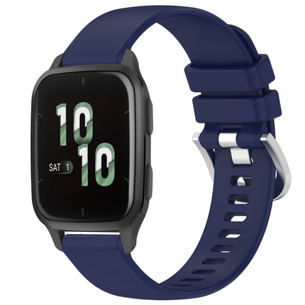 Liquid Glossy Silver Buckle Silicone Watch Band, For Garmin Venu SQ2, For Garmin Venu / Venu SQ
