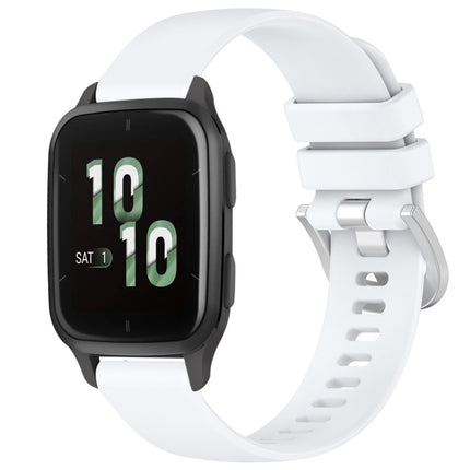 Liquid Glossy Silver Buckle Silicone Watch Band, For Garmin Venu SQ2, For Garmin Venu / Venu SQ