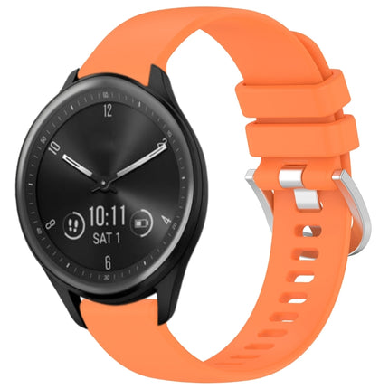Liquid Glossy Silver Buckle Silicone Watch Band, For Garmin Vivomove Sport, For Garmin Venu 2 Plus