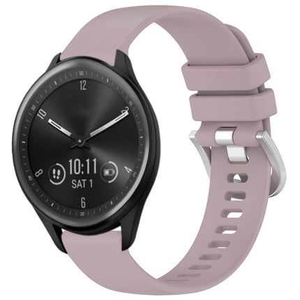 Liquid Glossy Silver Buckle Silicone Watch Band, For Garmin Vivomove Sport, For Garmin Venu 2 Plus