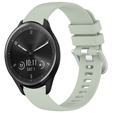 Liquid Glossy Silver Buckle Silicone Watch Band, For Garmin Vivomove Sport, For Garmin Venu 2 Plus
