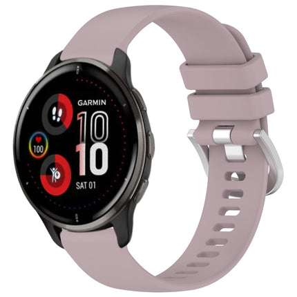 Liquid Glossy Silver Buckle Silicone Watch Band, For Garmin Vivomove Sport, For Garmin Venu 2 Plus