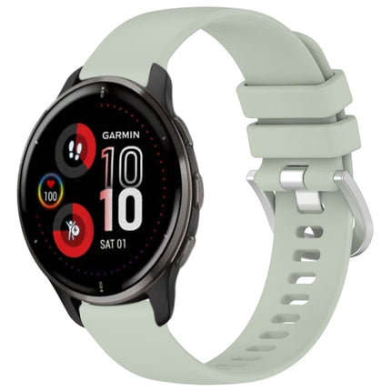 Liquid Glossy Silver Buckle Silicone Watch Band, For Garmin Vivomove Sport, For Garmin Venu 2 Plus