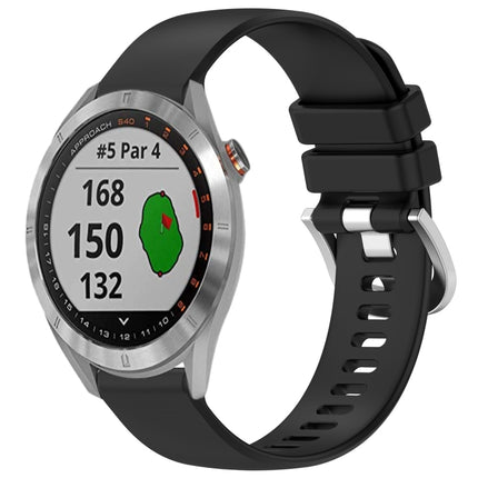 Liquid Glossy Silver Buckle Silicone Watch Band, For Garmin Approach S40, For Garmin Vivomove3 / Garminmove3