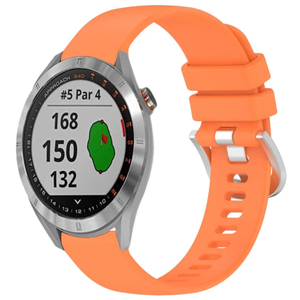 Liquid Glossy Silver Buckle Silicone Watch Band, For Garmin Approach S40, For Garmin Vivomove3 / Garminmove3
