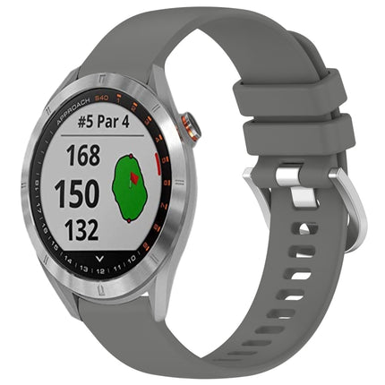 Liquid Glossy Silver Buckle Silicone Watch Band, For Garmin Approach S40, For Garmin Vivomove3 / Garminmove3