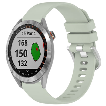 Liquid Glossy Silver Buckle Silicone Watch Band, For Garmin Approach S40, For Garmin Vivomove3 / Garminmove3