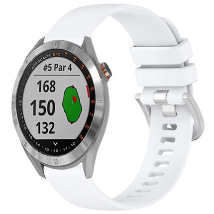 Liquid Glossy Silver Buckle Silicone Watch Band, For Garmin Approach S40, For Garmin Vivomove3 / Garminmove3