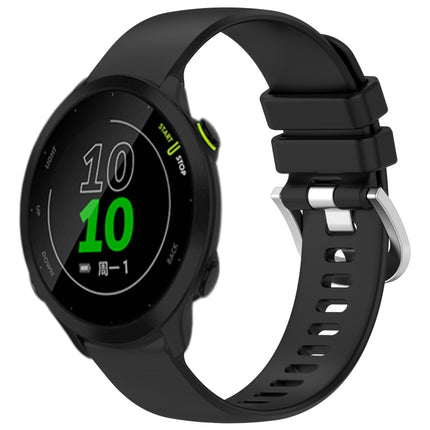 Liquid Glossy Silver Buckle Silicone Watch Band, For Garmin Vivoactive3 / 3 Music, For Garmin Forerunner 158 / 55