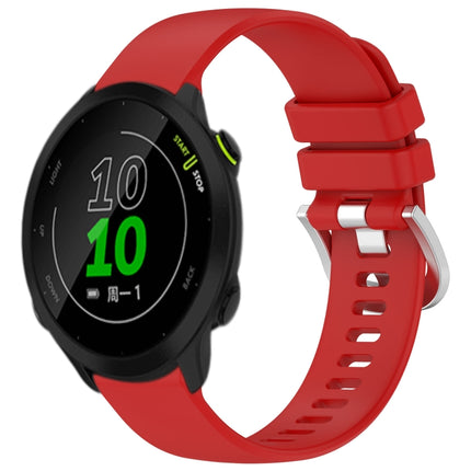 Liquid Glossy Silver Buckle Silicone Watch Band, For Garmin Vivoactive3 / 3 Music, For Garmin Forerunner 158 / 55