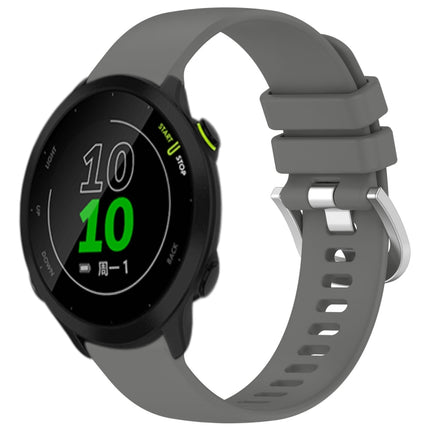 Liquid Glossy Silver Buckle Silicone Watch Band, For Garmin Vivoactive3 / 3 Music, For Garmin Forerunner 158 / 55