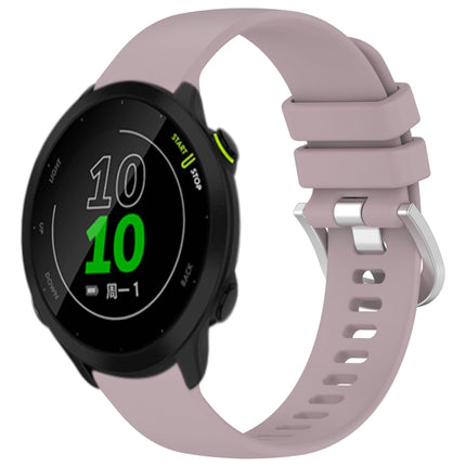 Liquid Glossy Silver Buckle Silicone Watch Band, For Garmin Vivoactive3 / 3 Music, For Garmin Forerunner 158 / 55
