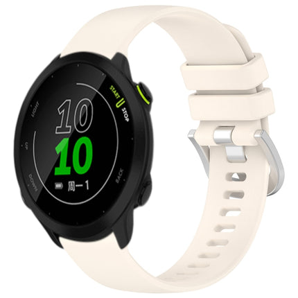 Liquid Glossy Silver Buckle Silicone Watch Band, For Garmin Vivoactive3 / 3 Music, For Garmin Forerunner 158 / 55