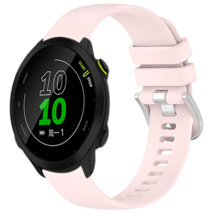Liquid Glossy Silver Buckle Silicone Watch Band, For Garmin Vivoactive3 / 3 Music, For Garmin Forerunner 158 / 55