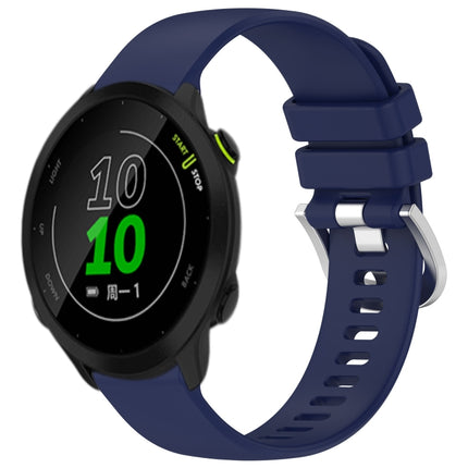 Liquid Glossy Silver Buckle Silicone Watch Band, For Garmin Vivoactive3 / 3 Music, For Garmin Forerunner 158 / 55