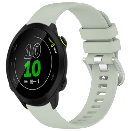 Liquid Glossy Silver Buckle Silicone Watch Band, For Garmin Vivoactive3 / 3 Music, For Garmin Forerunner 158 / 55