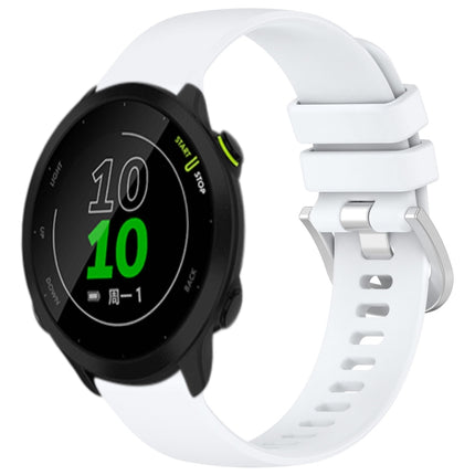 Liquid Glossy Silver Buckle Silicone Watch Band, For Garmin Vivoactive3 / 3 Music, For Garmin Forerunner 158 / 55