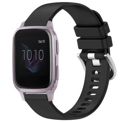 Liquid Glossy Silver Buckle Silicone Watch Band, For Garmin Venu SQ2, For Garmin Venu / Venu SQ