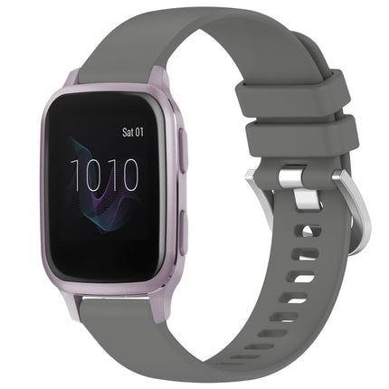 Liquid Glossy Silver Buckle Silicone Watch Band, For Garmin Venu SQ2, For Garmin Venu / Venu SQ