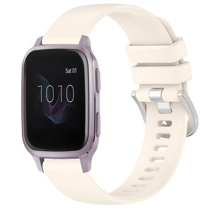 Liquid Glossy Silver Buckle Silicone Watch Band, For Garmin Venu SQ2, For Garmin Venu / Venu SQ