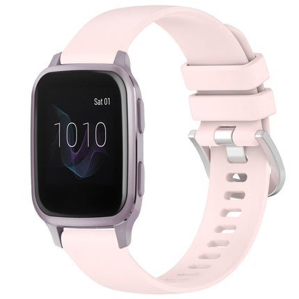 Liquid Glossy Silver Buckle Silicone Watch Band, For Garmin Venu SQ2, For Garmin Venu / Venu SQ