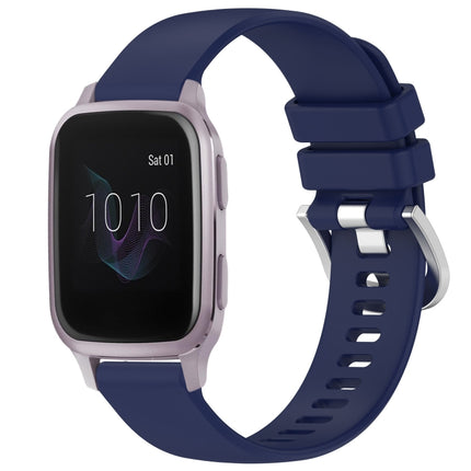 Liquid Glossy Silver Buckle Silicone Watch Band, For Garmin Venu SQ2, For Garmin Venu / Venu SQ