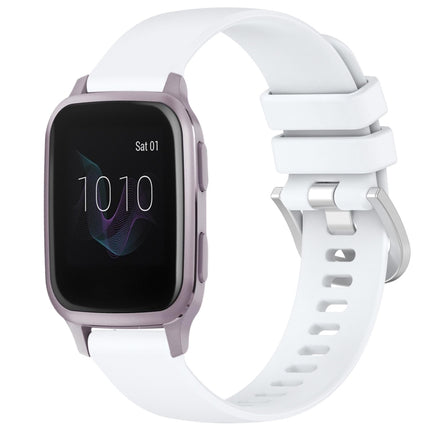 Liquid Glossy Silver Buckle Silicone Watch Band, For Garmin Venu SQ2, For Garmin Venu / Venu SQ