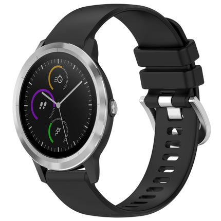 Liquid Glossy Silver Buckle Silicone Watch Band, For Garmin Approach S40, For Garmin Vivomove3 / Garminmove3