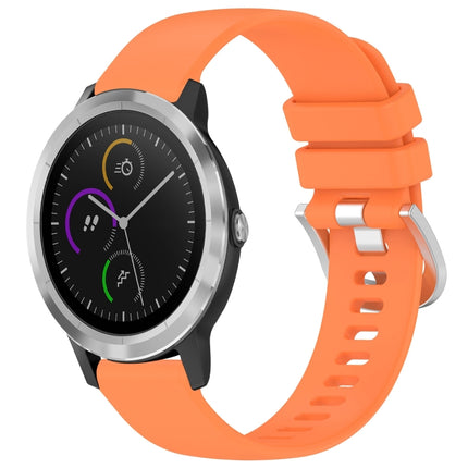 Liquid Glossy Silver Buckle Silicone Watch Band, For Garmin Approach S40, For Garmin Vivomove3 / Garminmove3