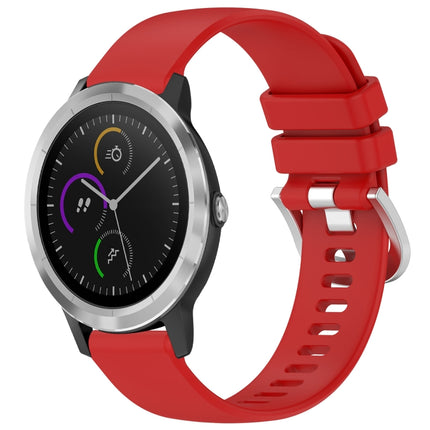 Liquid Glossy Silver Buckle Silicone Watch Band, For Garmin Approach S40, For Garmin Vivomove3 / Garminmove3