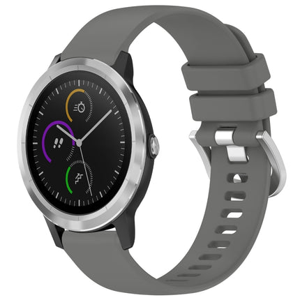 Liquid Glossy Silver Buckle Silicone Watch Band, For Garmin Approach S40, For Garmin Vivomove3 / Garminmove3